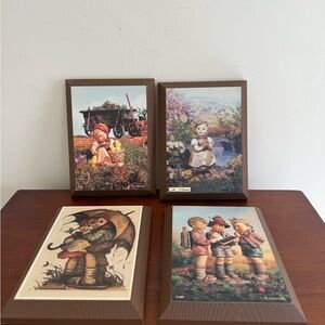 Vintage M. J. Hummel Wooden Wall
Plaques -Lot of 4